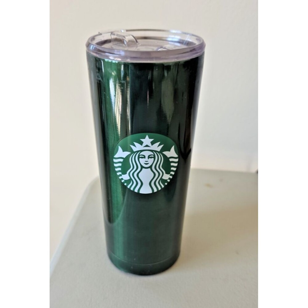 STARBUCKS Green Travel Coffee Tumbler Mug Hot/Cold With Lid 20oz
